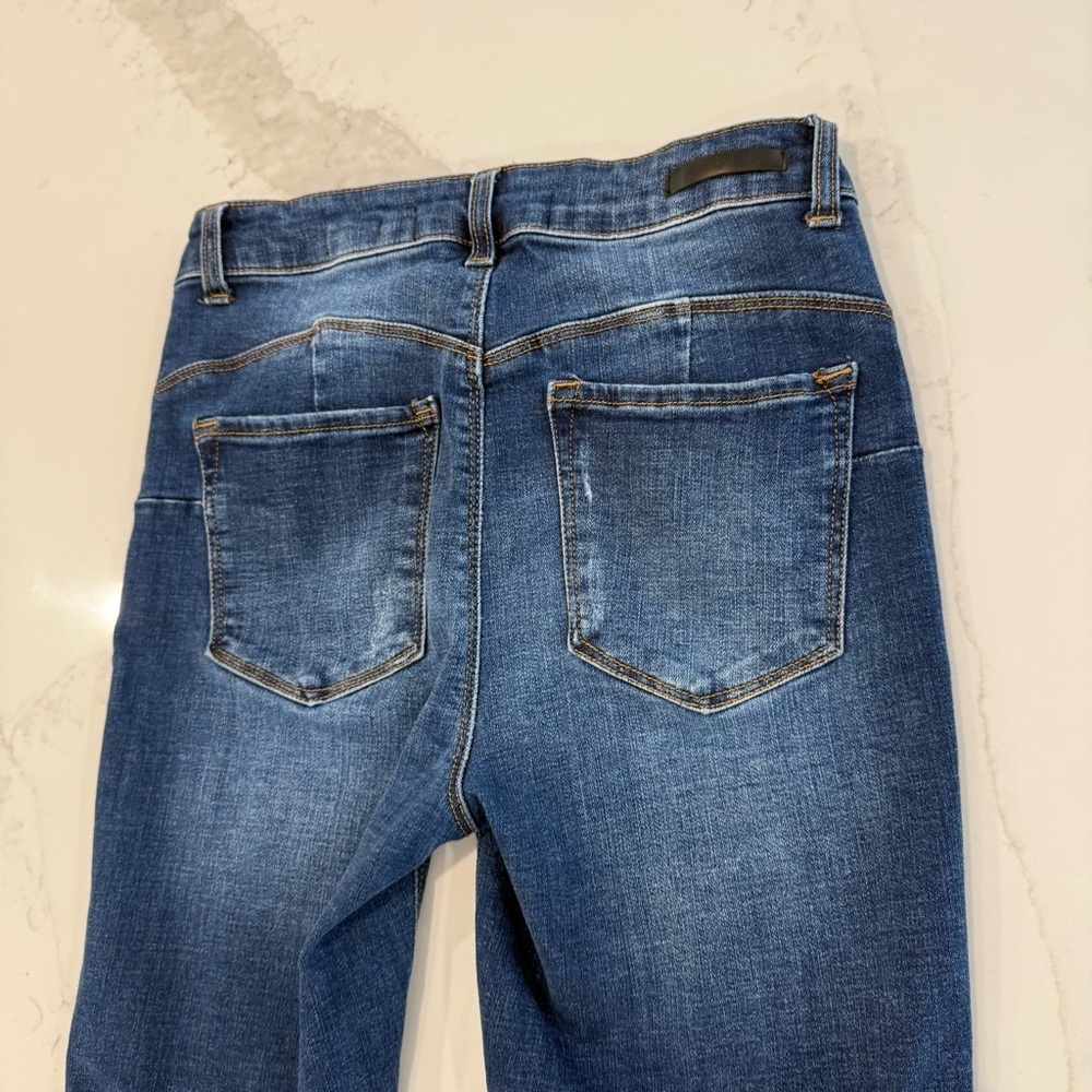 Risen Curvy Yoke Hip Up Skinny Denim Jeans Women’s 27 Dark Blue Wash Mid Rise - Picture 6 of 8
